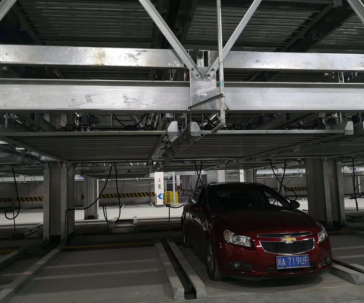 常德市负一正一地坑PSH2-D1二层升降横移立体车库设备